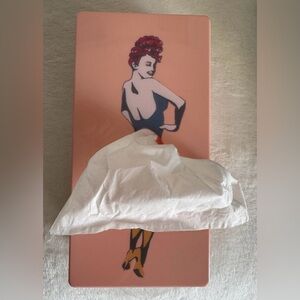 NEW Retro Pin Up Girl Pale Pink Tissue Box Cover